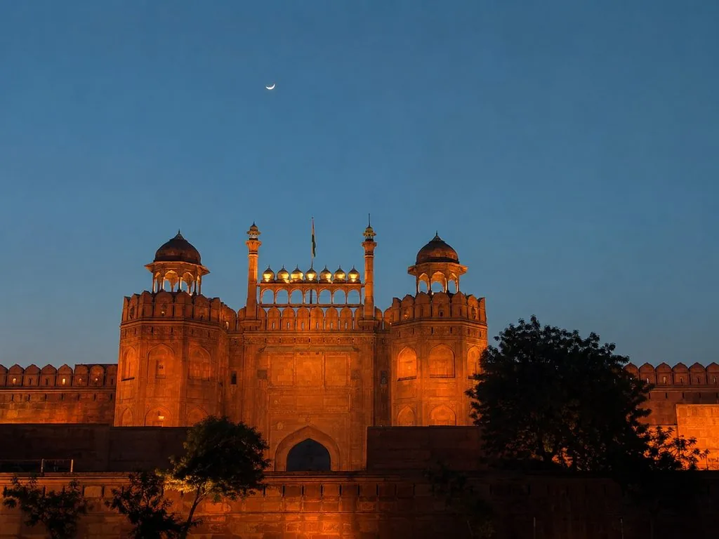 The Red Fort after dark, when the sound and light show runs